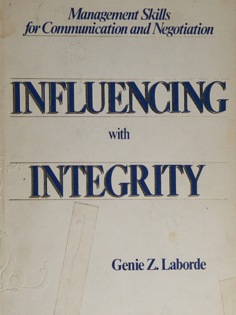 Influencing with Integrity Guide | PDF | Neuro Linguistic Programming ...