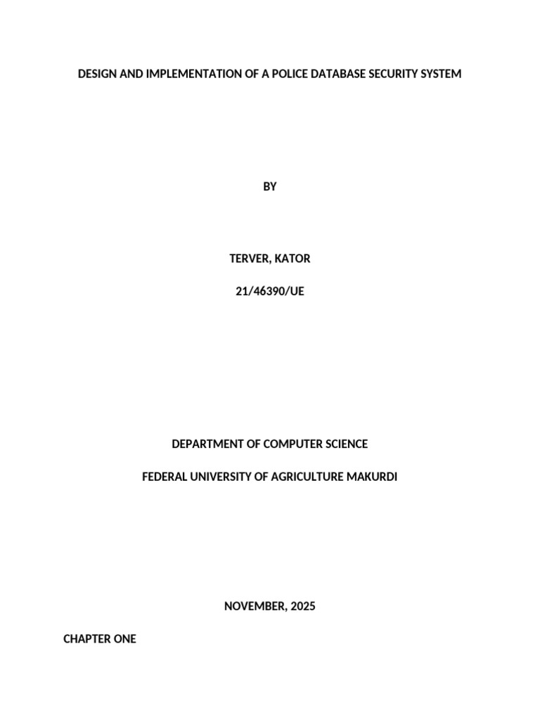 Police Database Security System Design | PDF | Computer Security | Security