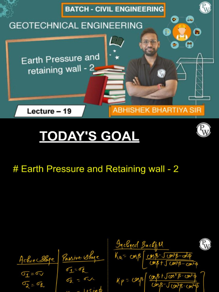 Earth Pressure and Retaining Wall - (2) - 19 - Class Notes - (GATE ...