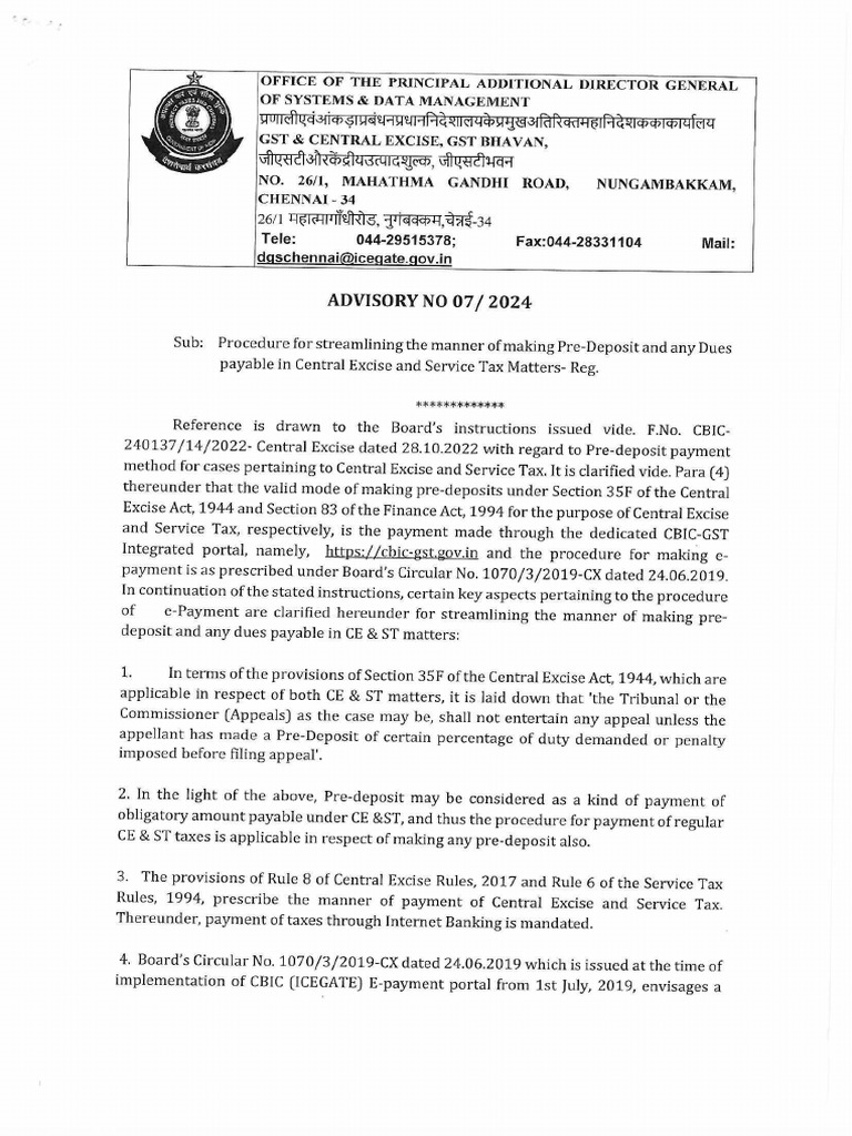 Advisory 07 2024 | PDF