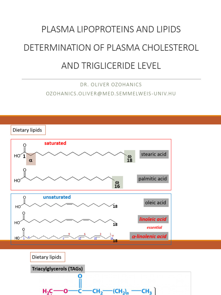 Plasma Lipoproteins and Lipids | PDF | Cholesterol | Lipid