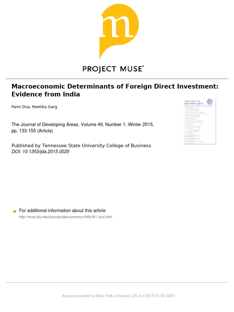 Macroeconomic Factors Driving FDI in India | PDF | Macroeconomics ...