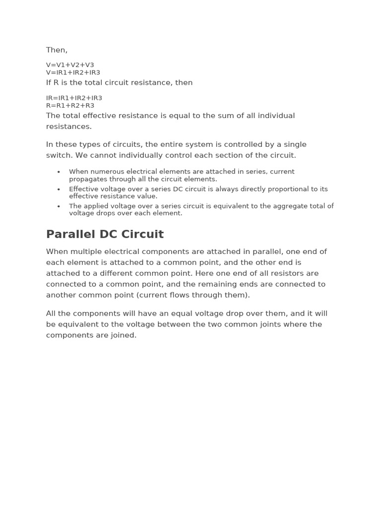 Understanding Parallel DC Circuits | PDF