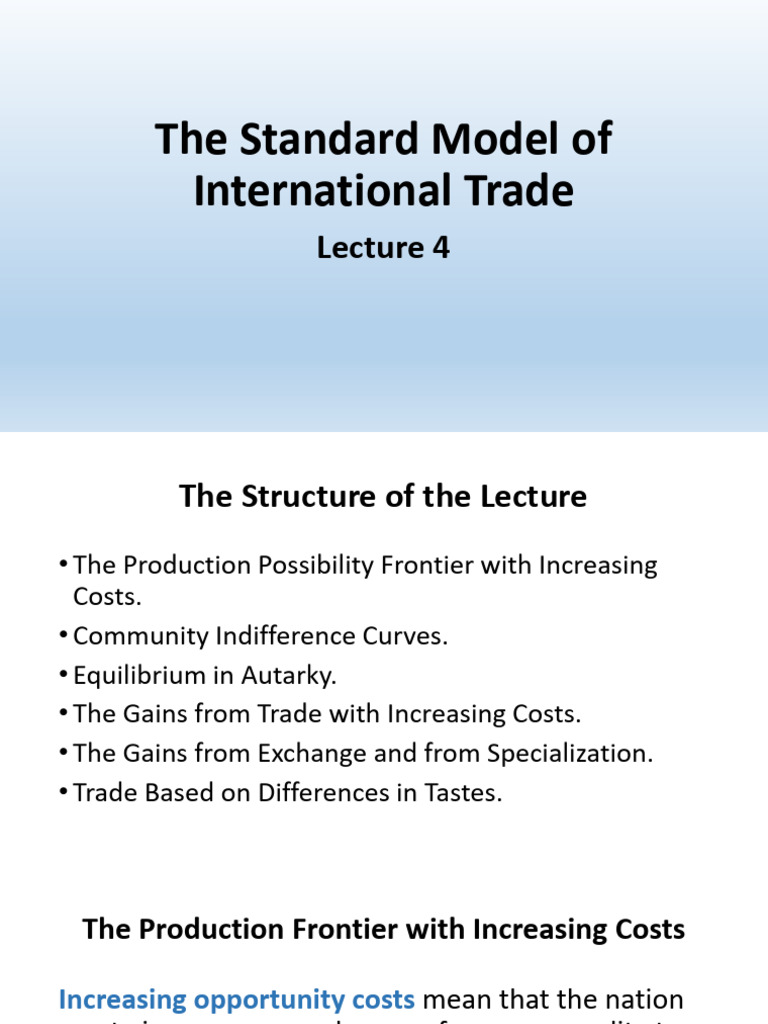 The Standard Model of International Trade | PDF | Business Economics ...