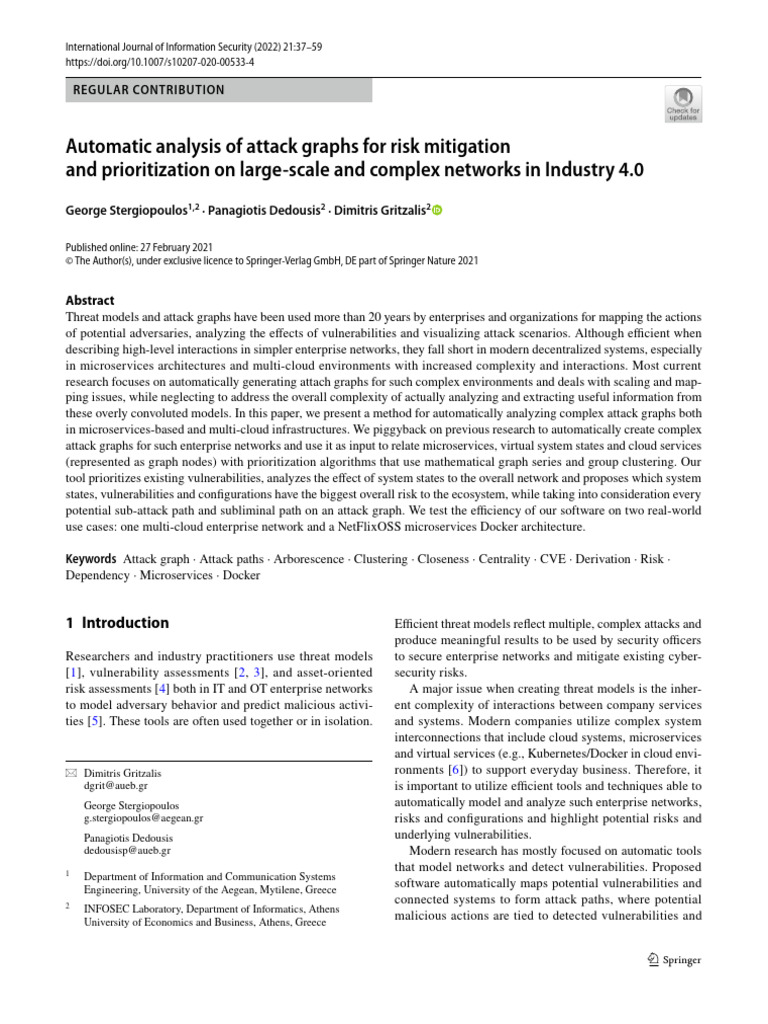 Analyzing Attack Graphs for Risk Mitigation | PDF | Vertex (Graph ...