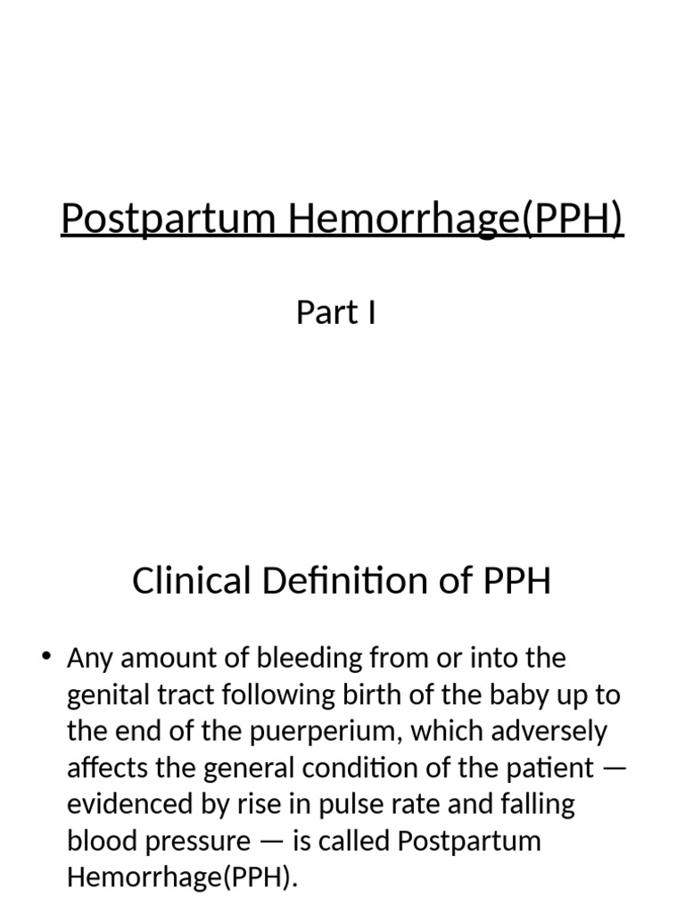 Postpartum Haemorrhage | PDF | Childbirth | Bleeding