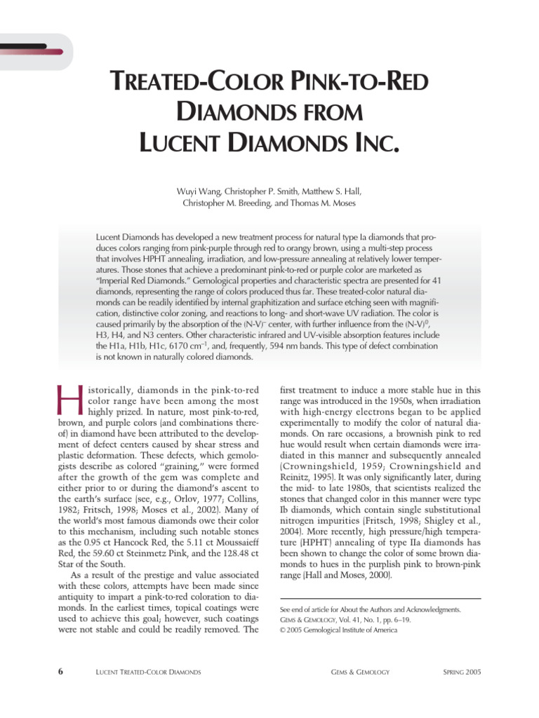 Treated Color Pink To Red Diamonds From Lucent Diamonds Inc | PDF ...