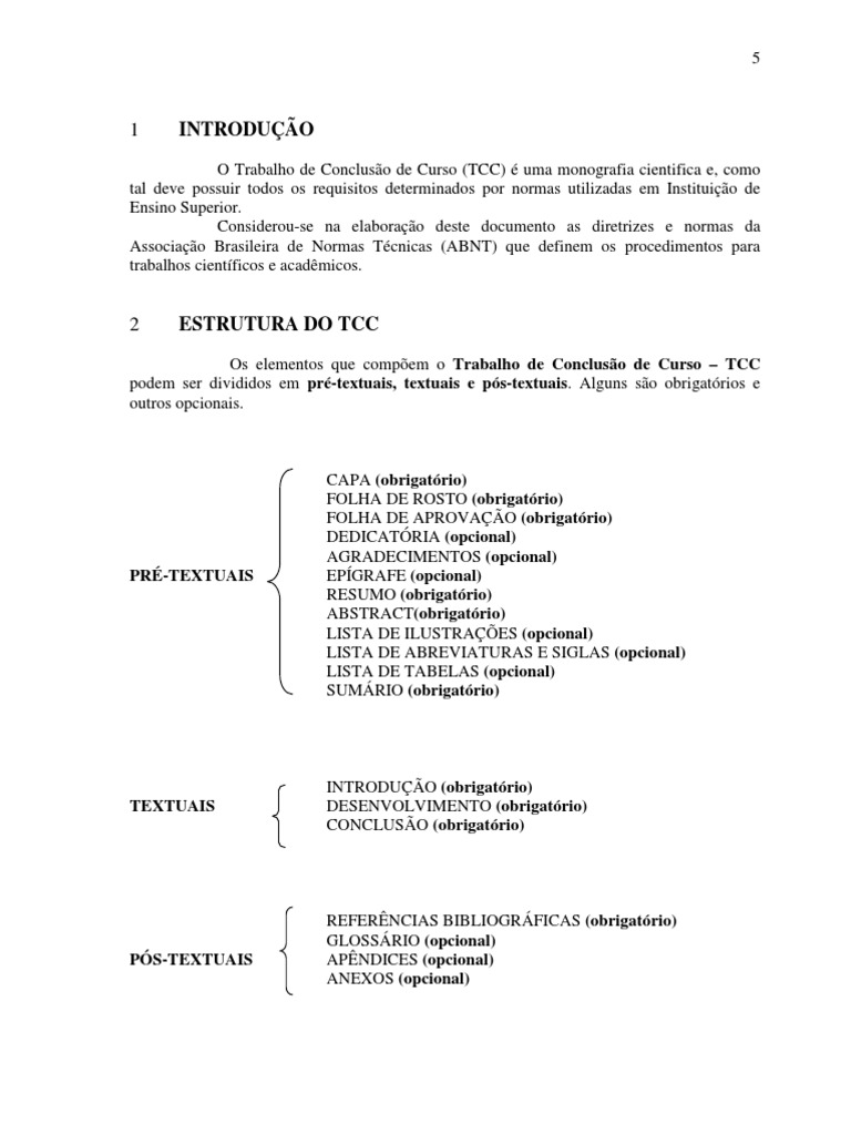 Estrutura do TCC segundo a ABNT | PDF | Livros | Science