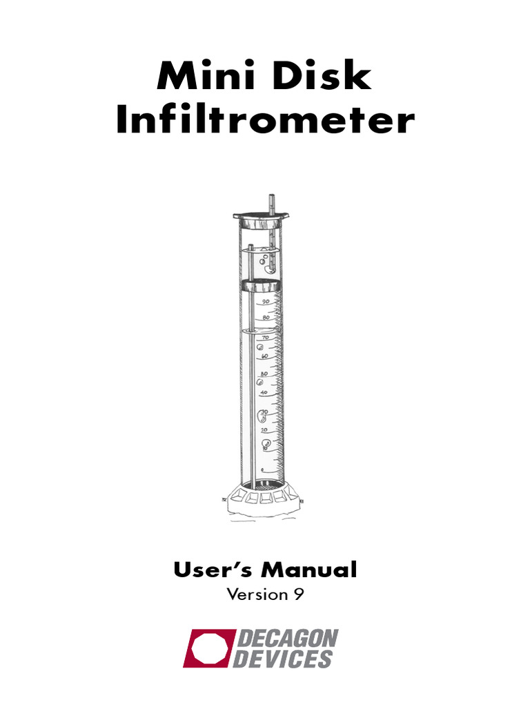 Mini Disk Infiltrometer User Manual | PDF | Porosity | Soil