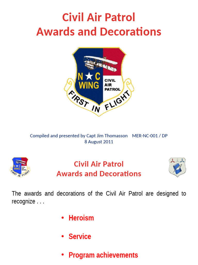 Civil Air Patrol Awards Overview | PDF | Awards And Decorations Of The ...