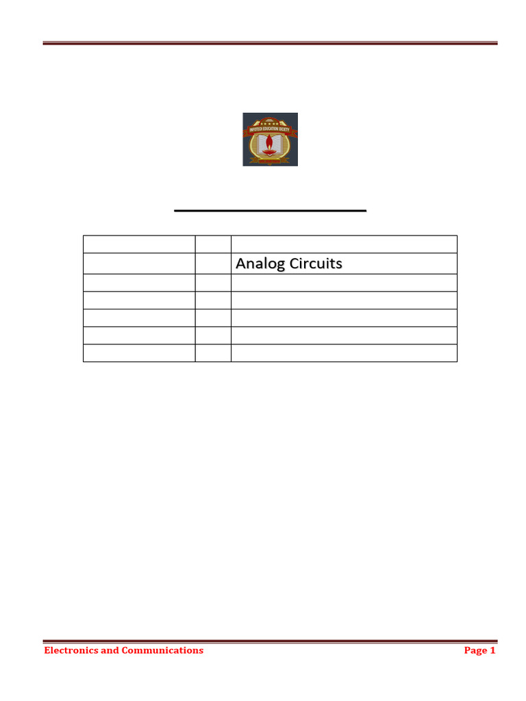 EC-405 Analog Circuits Lab Overview | PDF | Operational Amplifier ...