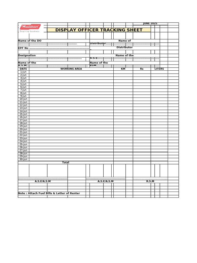 Display Officer Tracking Sheets | PDF