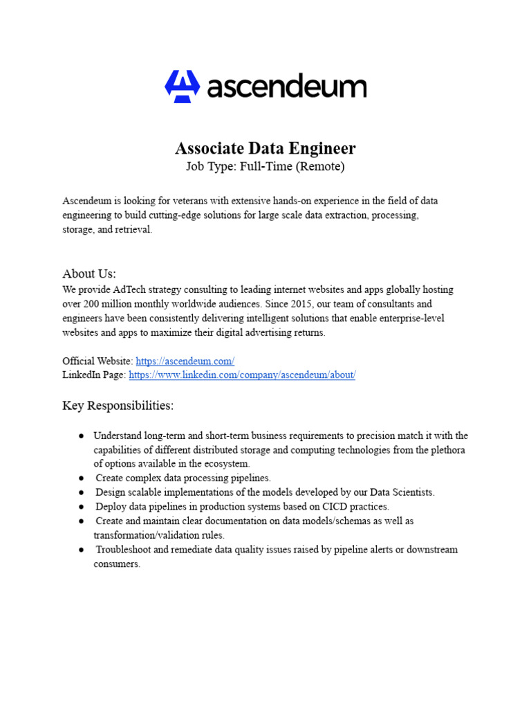 Associate Data Engineer (1) - 1 | PDF