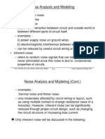 Noise Analysis and Modeling