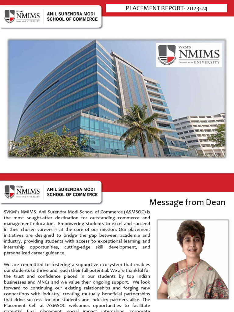 NMIMS ASMSOC Placement Report 2023-24 | PDF | Financial Analyst ...