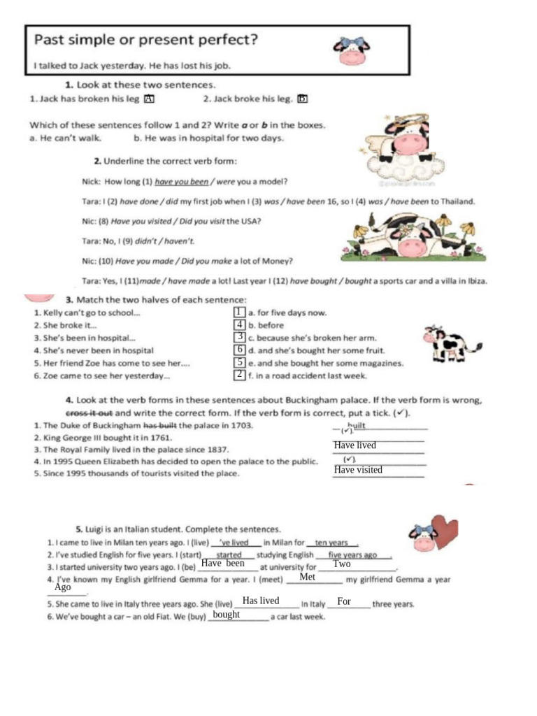 Activity Simple Past Vs Present Perfect | PDF