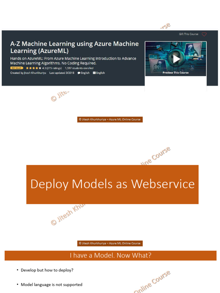 Deploying Azure ML Models as Web Services | PDF