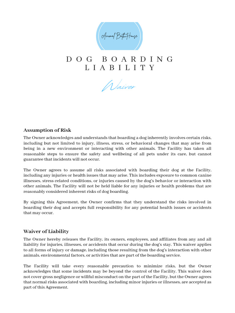 Dog Boarding Liability | PDF | Legal Liability | Risk