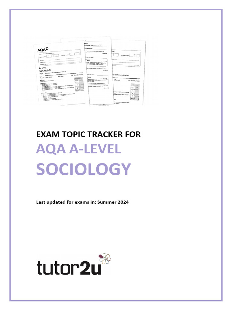 AQA A-Level Sociology Exam Tracker | PDF | Social Stratification ...