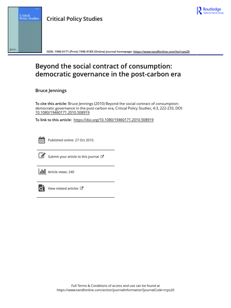Lec 19 - Beyond The Social Contract of Consumption Democratic ...