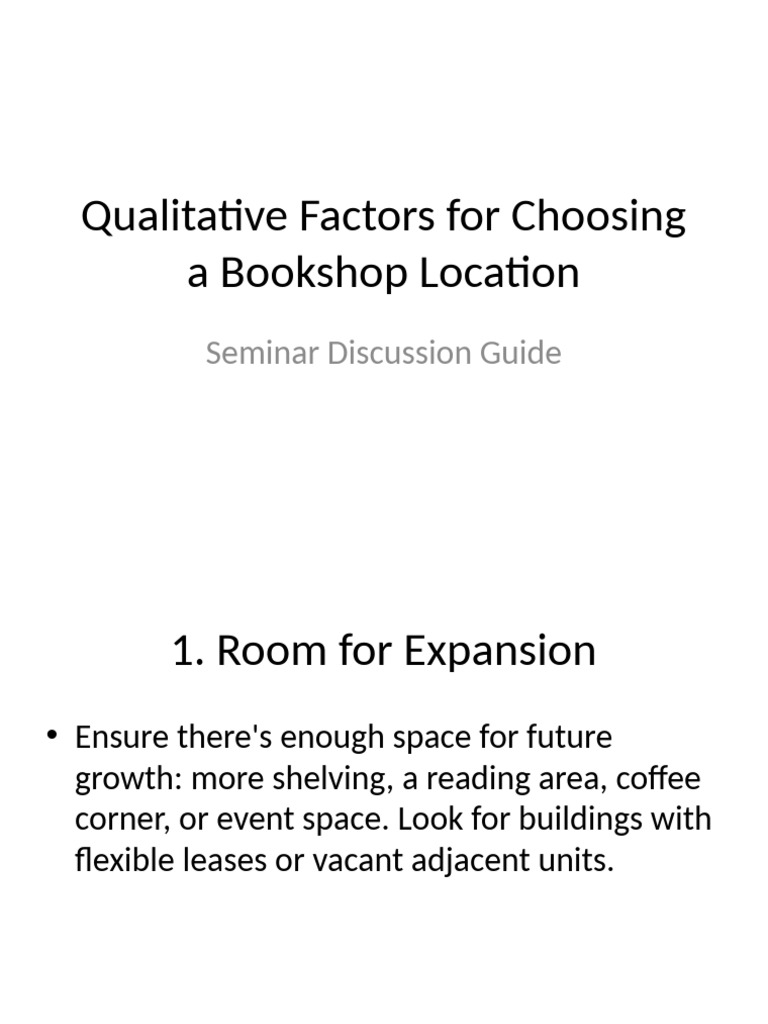 Choosing the Best Bookshop Location | PDF