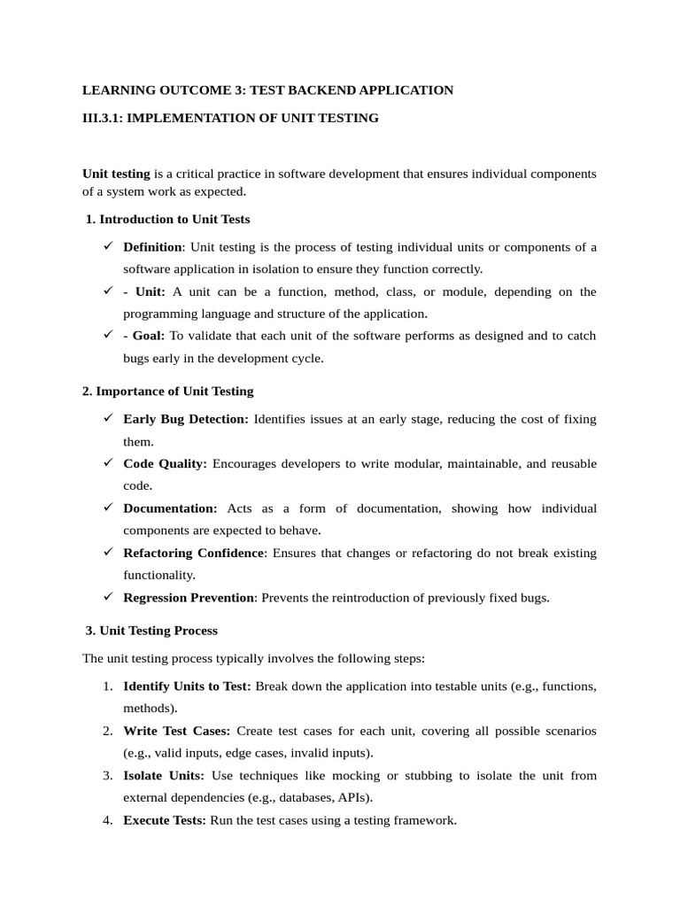 UNIT 3 Test Backend Application | PDF | Unit Testing | Security