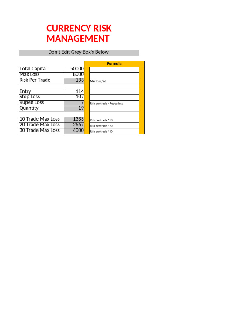 Currency Risk Management Formula | PDF