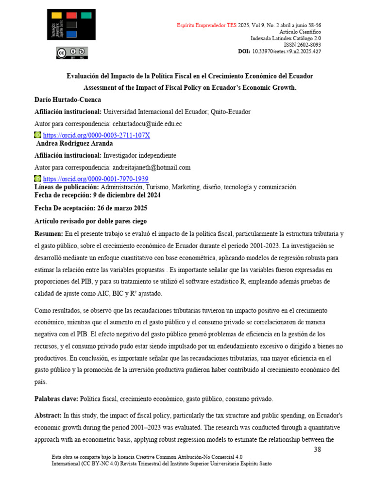 Evaluacion Del Impacto de La Politica Fiscal en El 250629 112213 | PDF ...