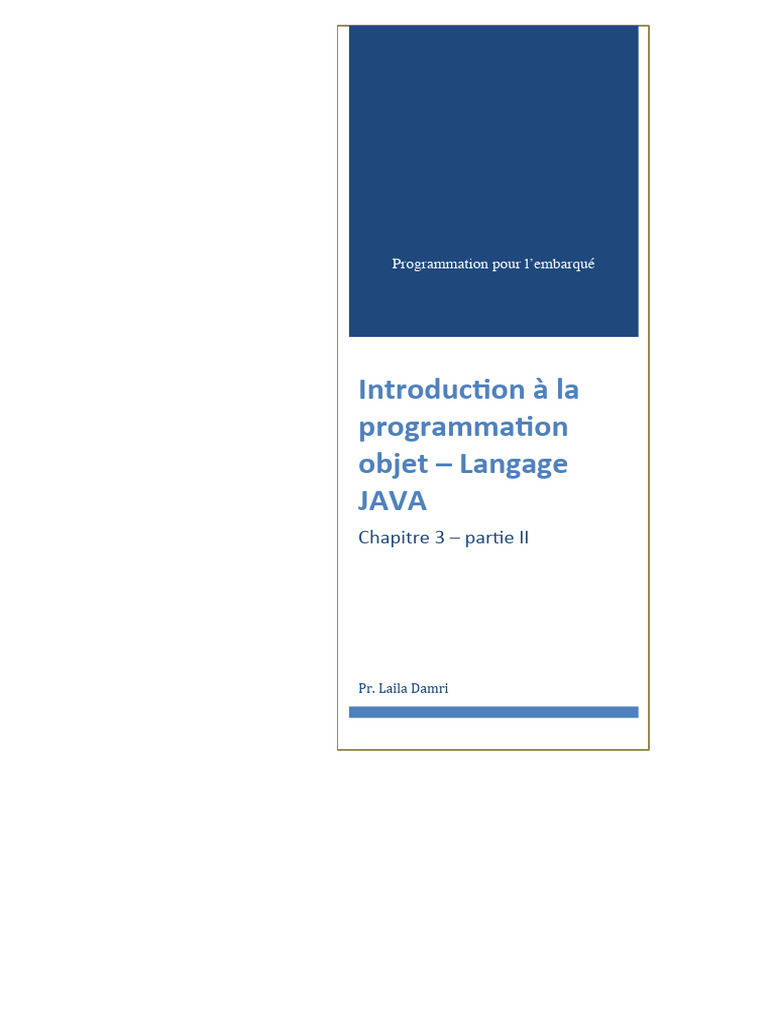 Programmation Objet en Java pour l'Embarqué | PDF | Classe ...