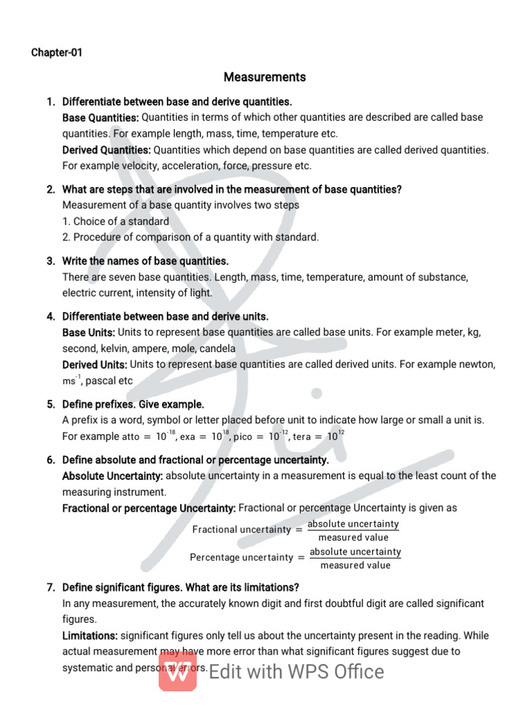 Understanding Base and Derived Quantities | PDF | International System ...