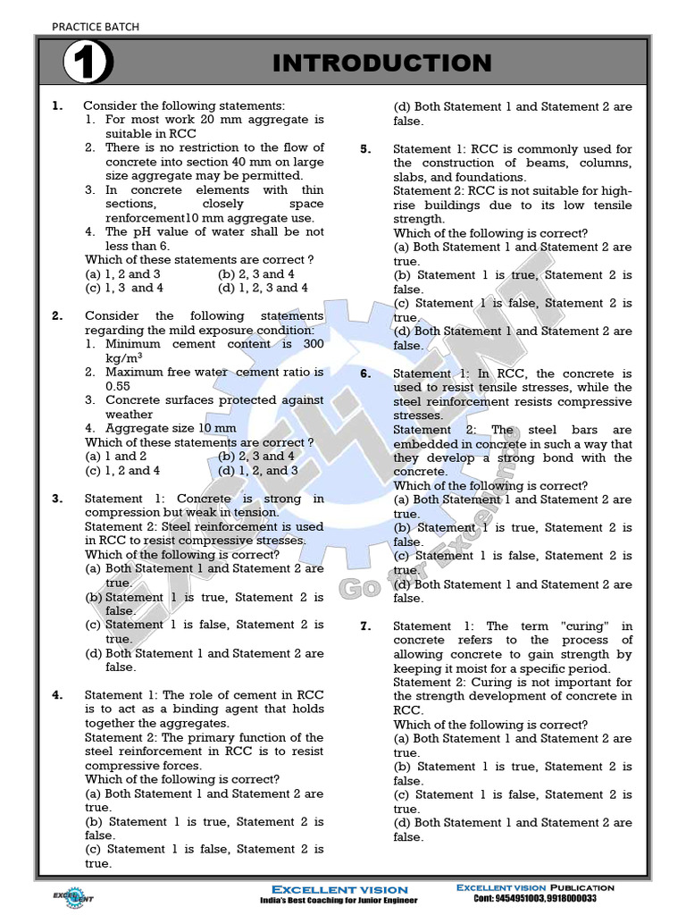 RCC Practice Questions and Answers | PDF | Deformation (Engineering ...