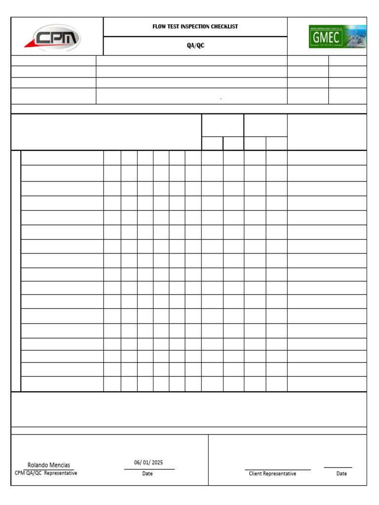Flow Test Inspection Checklist for Drainage | PDF | Storm Drain ...