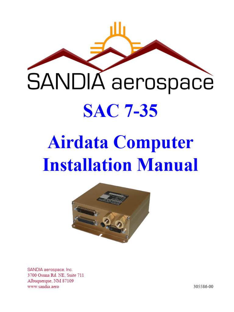 SAC 7-35 Airdata Computer Manual | PDF | Airspeed | Aviation