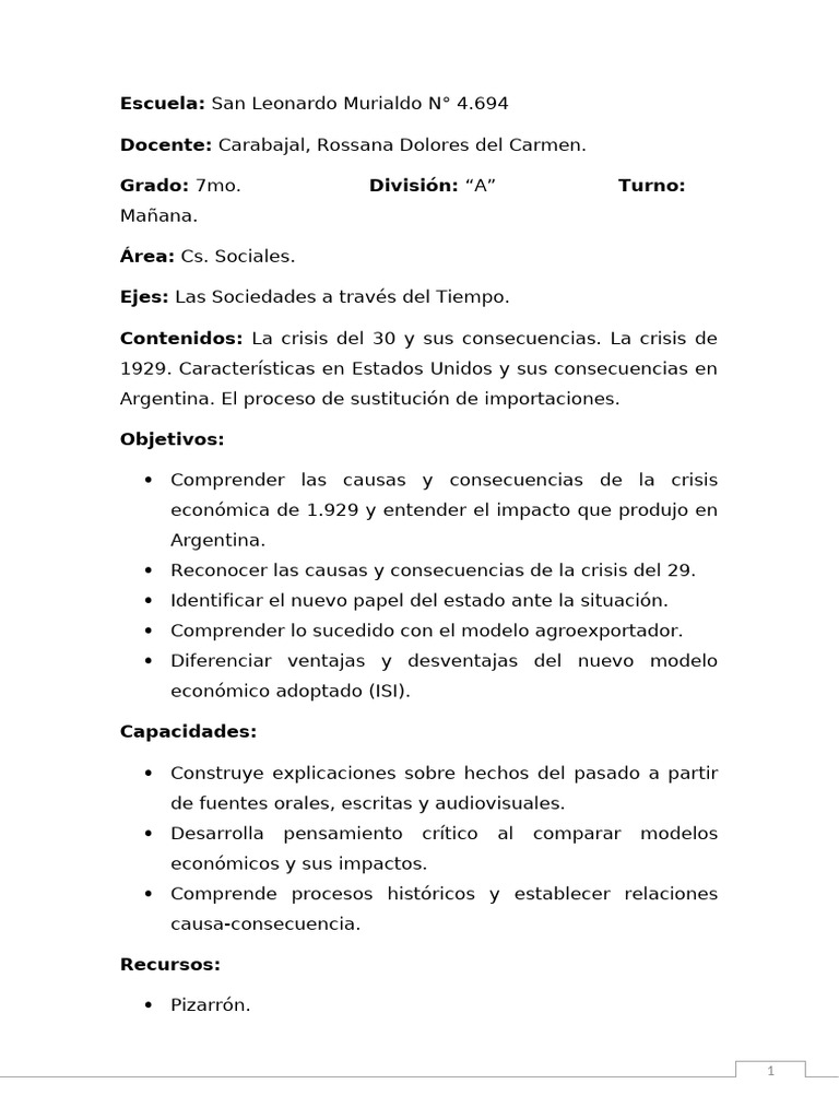 Impacto de la Crisis del 29 en Argentina | PDF | Gran depresion ...