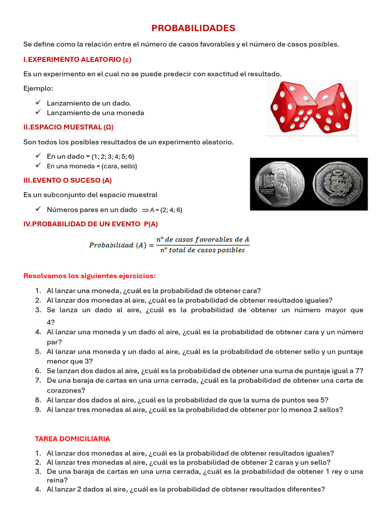 Ejercicios de Probabilidad para 2º Grado | PDF | Teoría de probabilidad ...