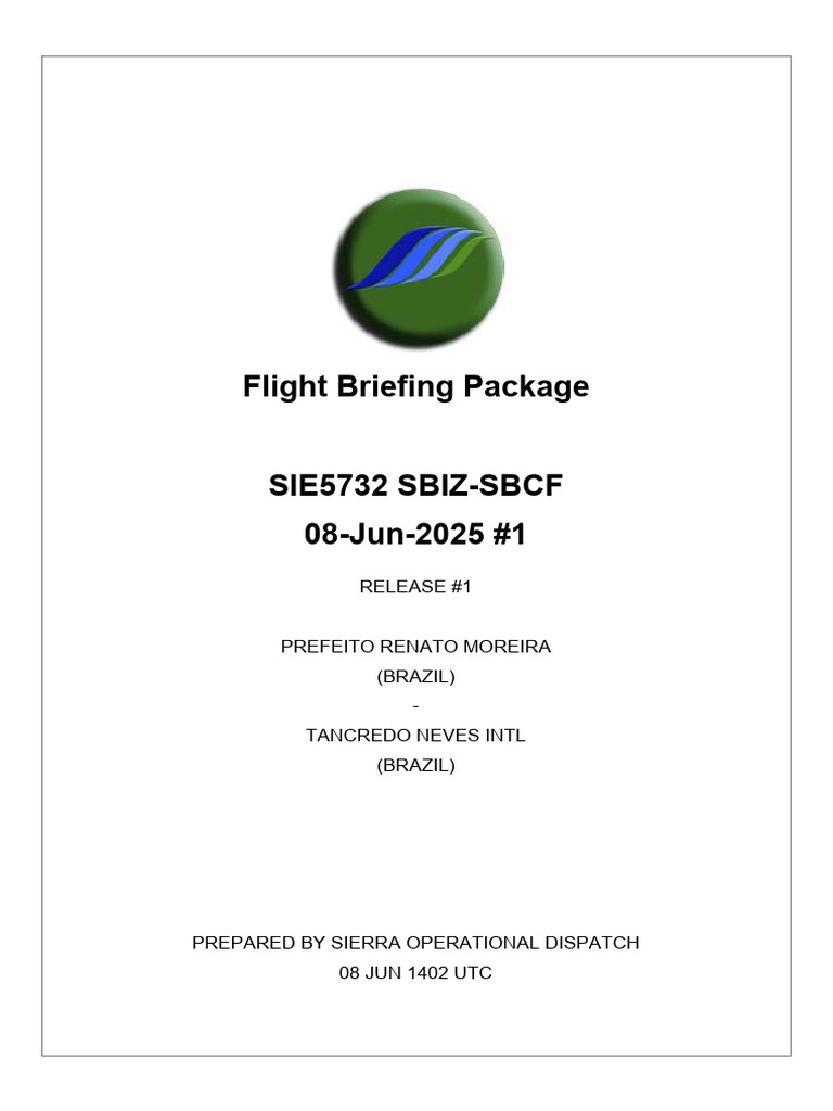 Flight Briefing SIE5732: SBIZ-SBCF | PDF