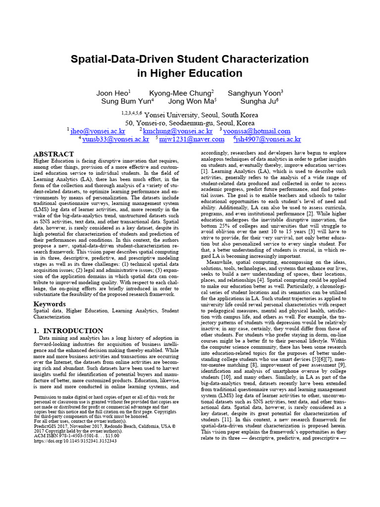 Spatial Data in Student Analytics | PDF | Spatial Analysis | Analytics