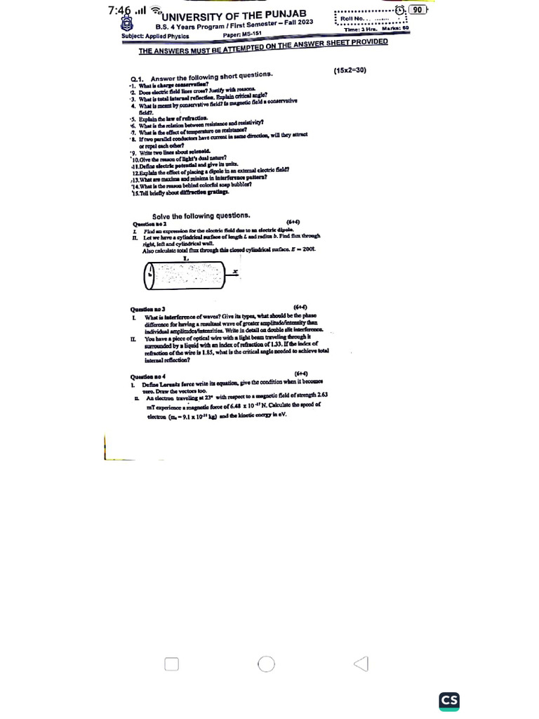 Applied Physics Fall 2023 | PDF