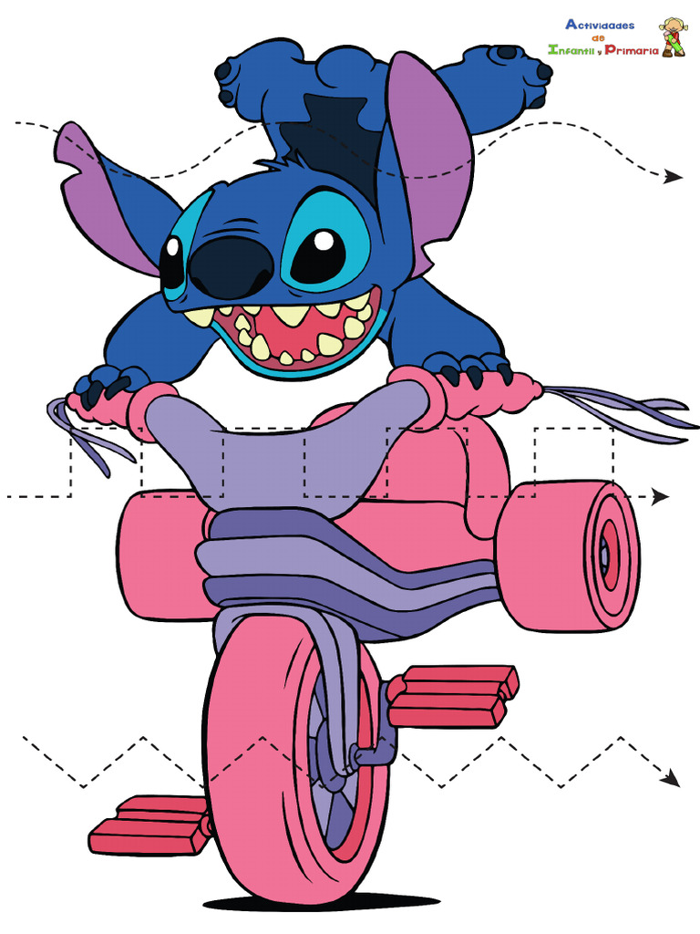 Ficha de Stitch para Recortar Niños PDF