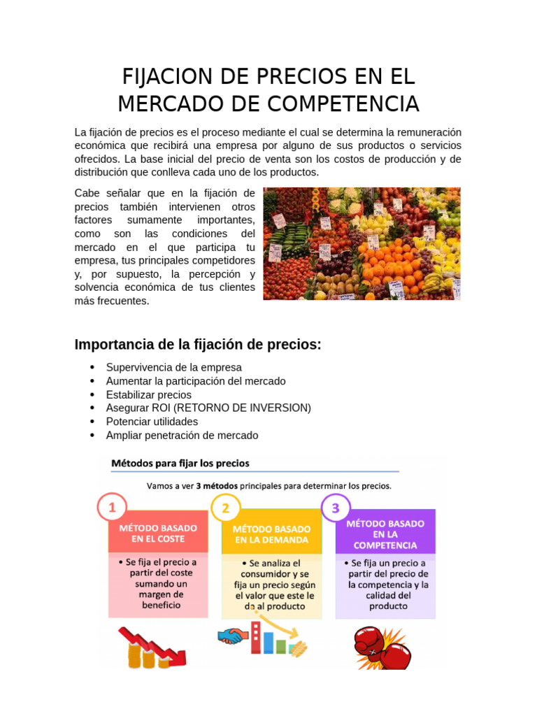 Fijacion de Precios en El Mercado de Competencia | PDF | Mercado ...