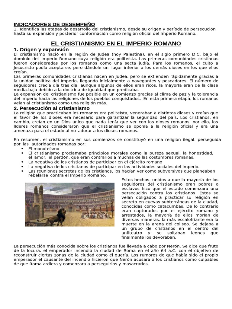 Etapas del Cristianismo en Roma | PDF | imperio Romano | Constantino el ...