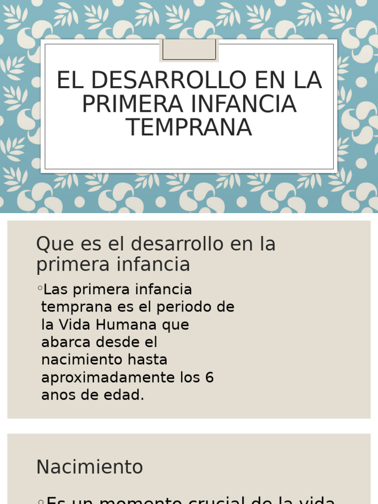El Desarrollo en La Primera Infancia Temprana | PDF