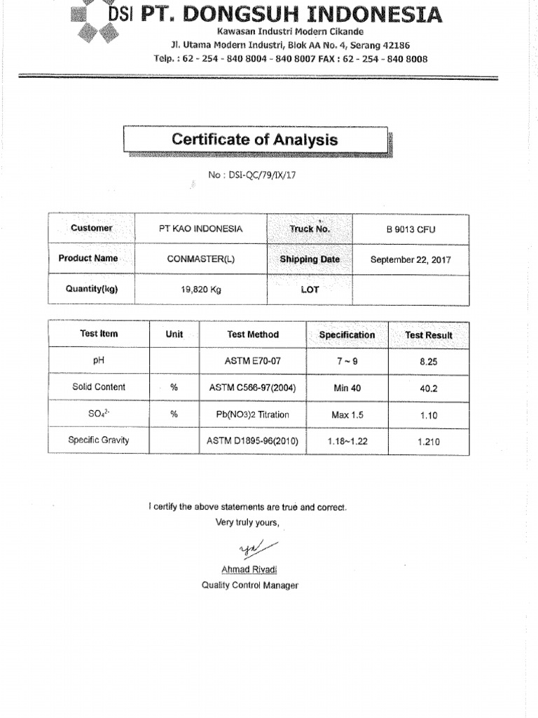 COA Conmaster | PDF