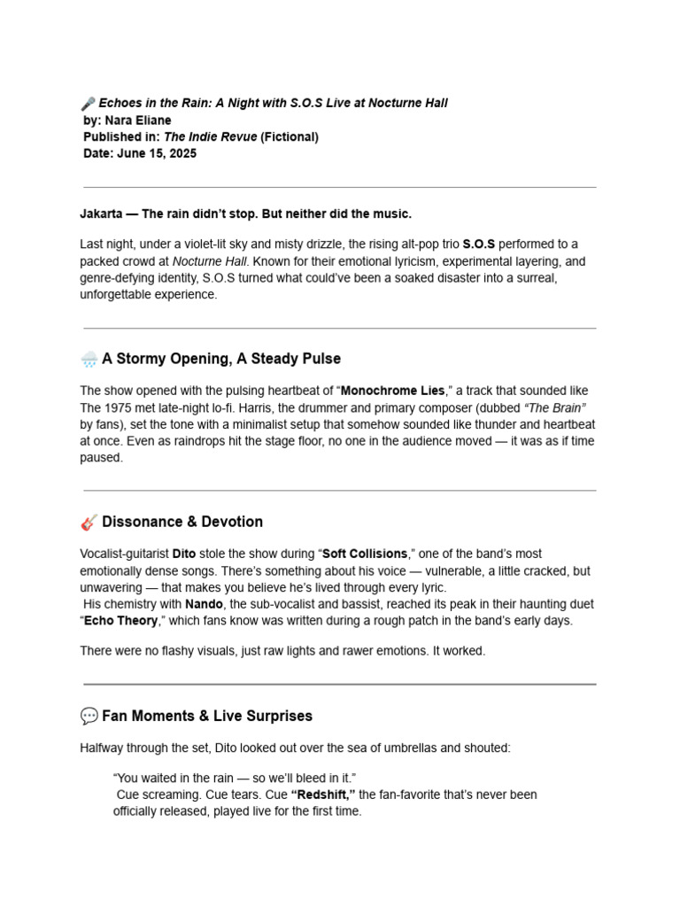 Mock Concert Review Example | PDF | Popular Music | Rock Albums