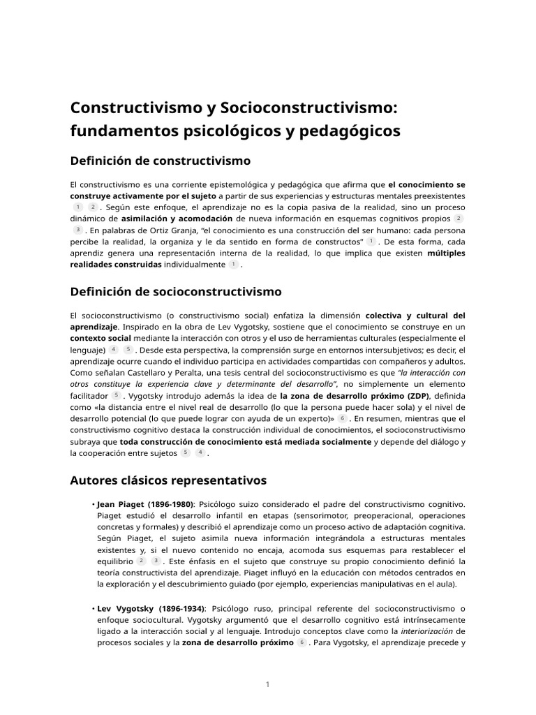 Constructivismo y Socioconstructivismo | PDF | Constructivismo ...