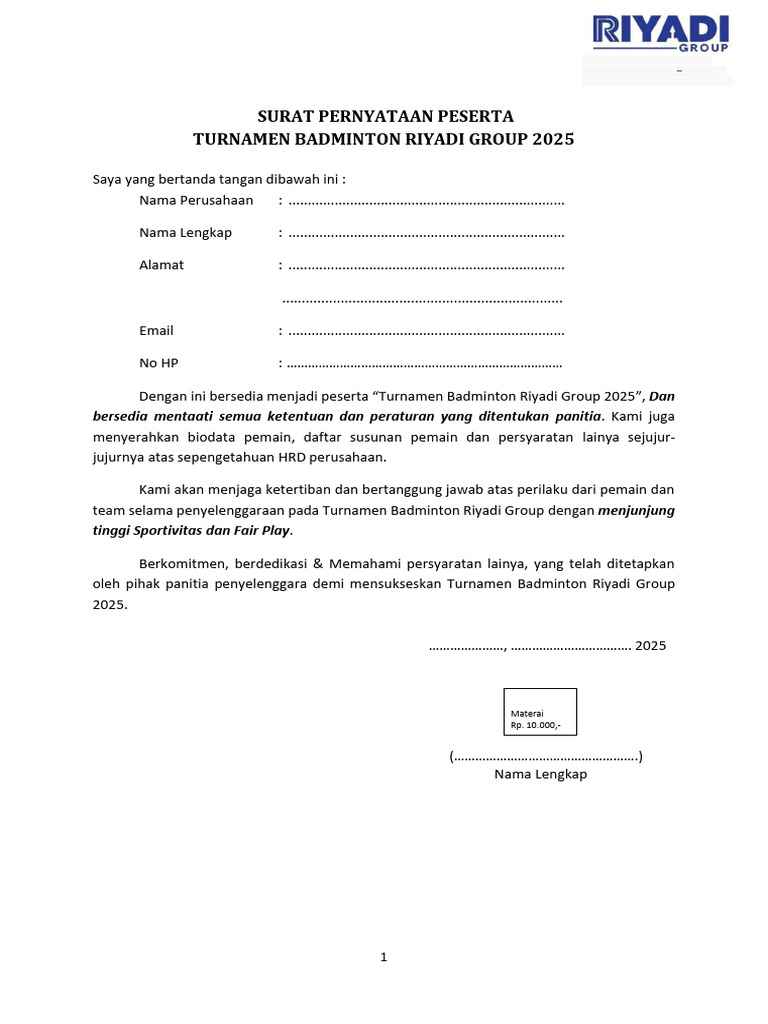 Daftar Turnamen Badminton 2025 | PDF