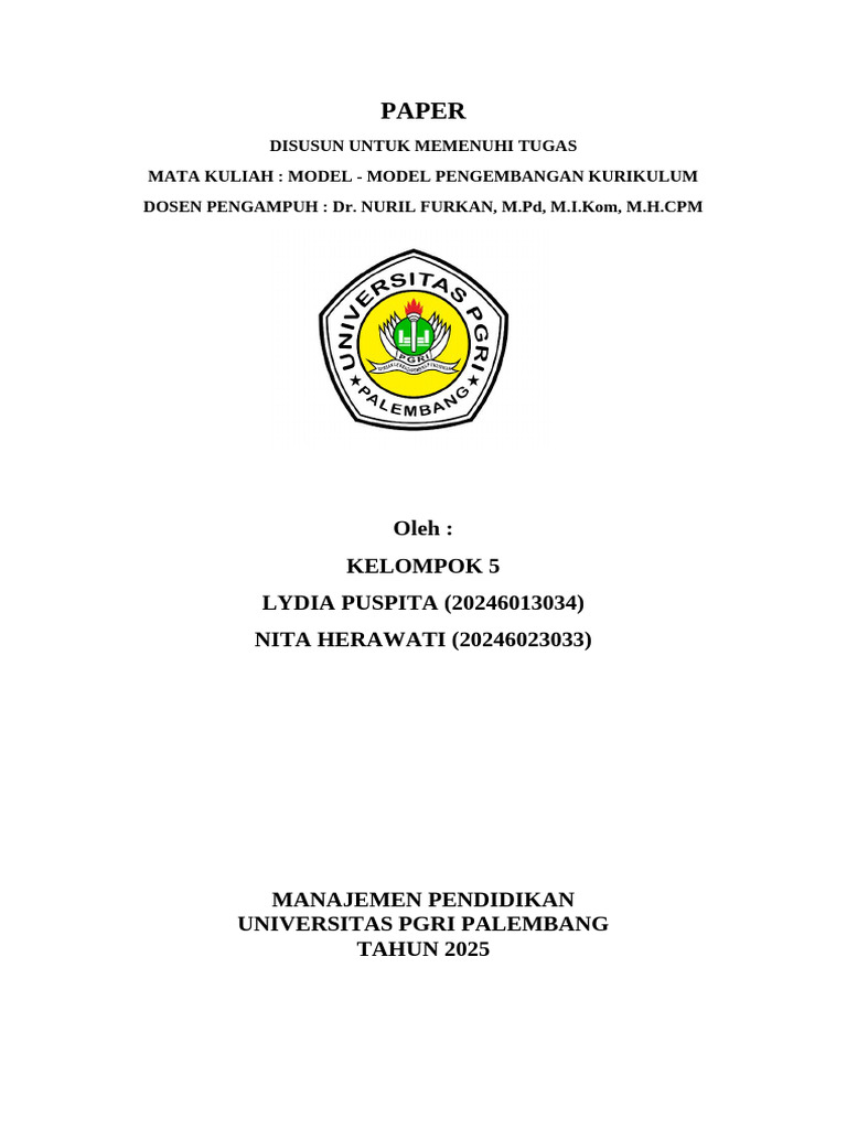 Paper KLP 5 Model Pengembangan Kurikulum | PDF