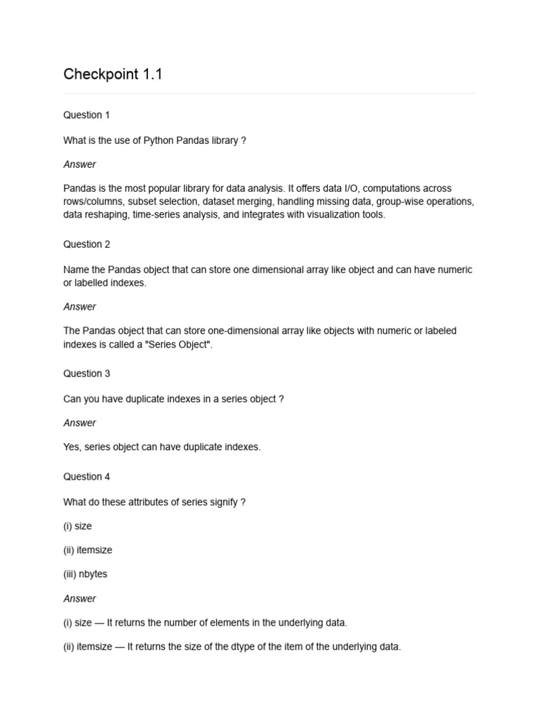 Python Pandas Series Overview and Usage | PDF | Computing | Software ...