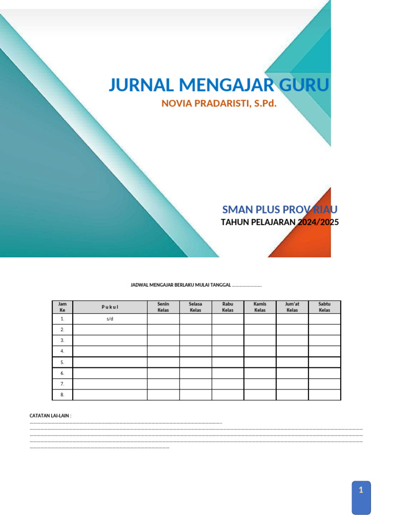 Jurnal Mengajar Guru SMAN Plus Riau | PDF