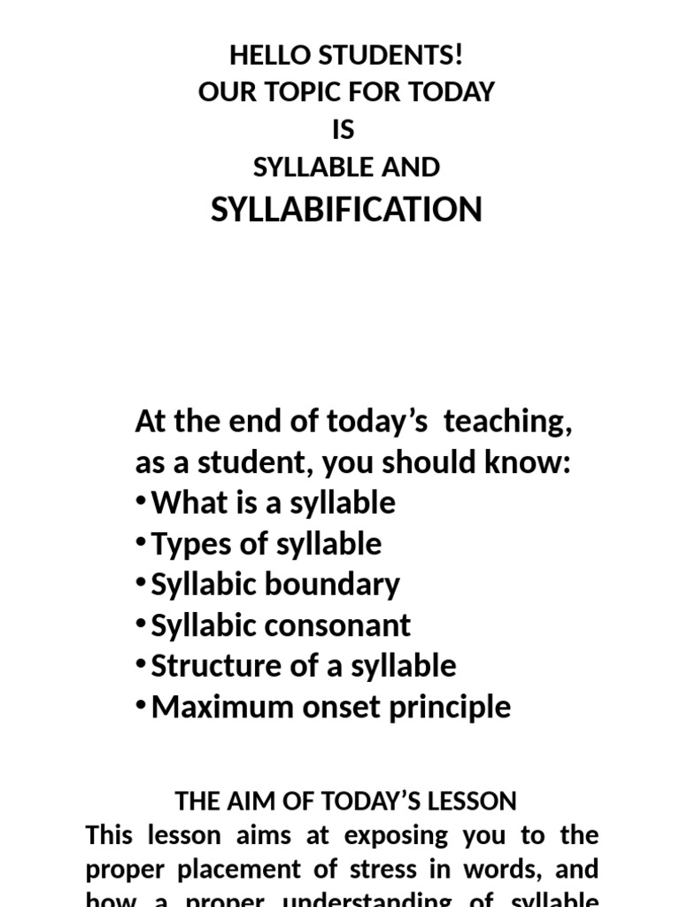 Syl Lab If Ication | PDF | Syllable | Consonant